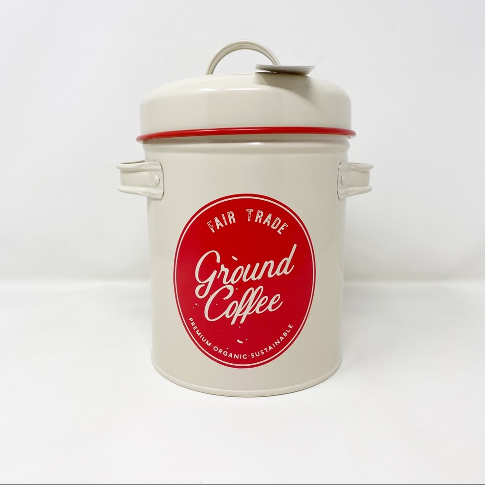 Amici Home Fair Trade Metal Coffee Canister, 64oz